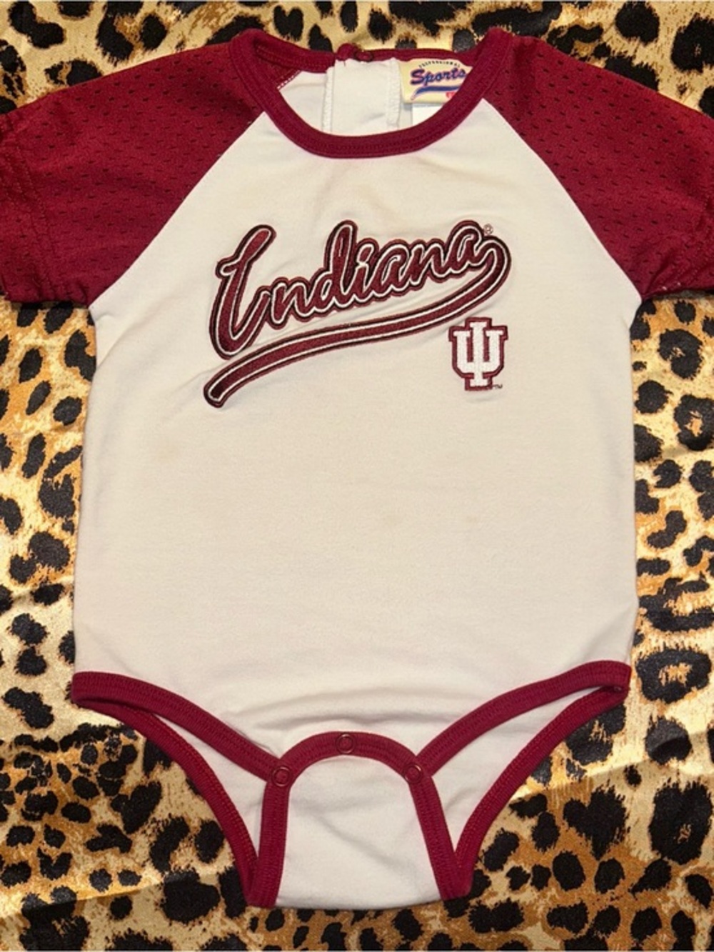 Vintage Indiana University Professional Sports Club Embroidered Baby Bodysuit